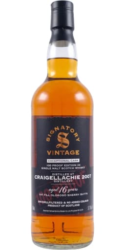 Craigellachie - 16 Year Old (2007) 100 Proof Edition #4 (Signatory Vintage) thumbnail 1