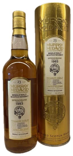Springbank 23 Years Old 1993 Murray McDavid Mission Gold Single Malt Scotch Whisky thumbnail 1
