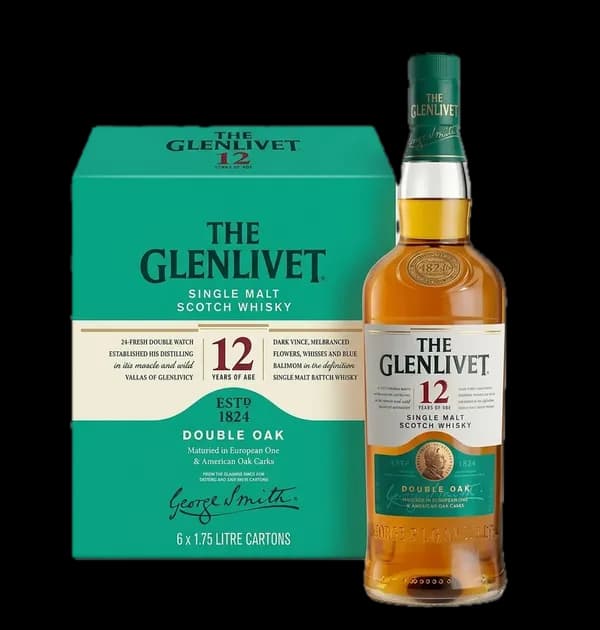 Glenlivet 12 Year Old Double Oak Single Malt Scotch Whisky (6 bottles)