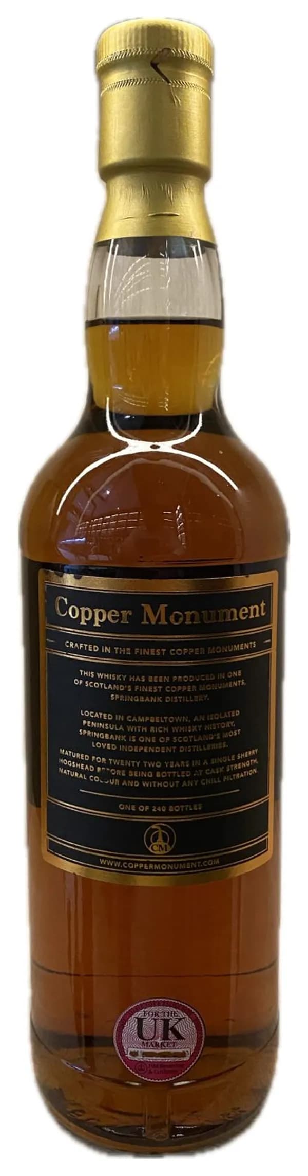 Copper Monument Springbank 1995 21 Year Old Single Malt Scotch Whisky